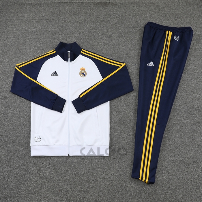 Tuta da Track di Giacca Real Madrid 2022-2023 Bianco e Blu